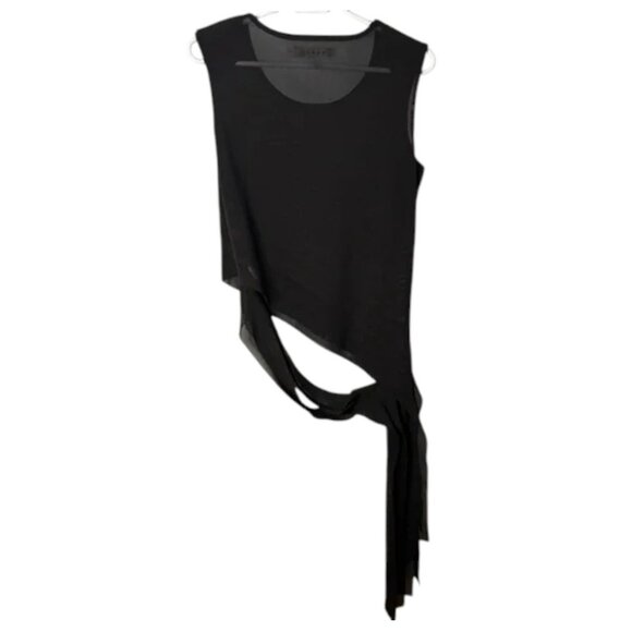 Rehab black skull accent asymmetrical side tie tank top size L - Picture 4 of 5